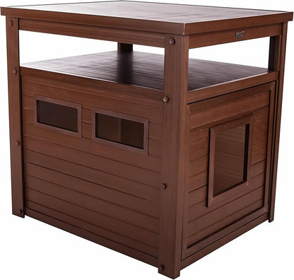 New Age Pet ECOFLEX Litter Loo Standard & Jumbo Sizes, 4 Colors, Moisture and Odor Resistant Enclosure & End Table, No‑Tools Assembly, 10 Year Warranty, Russet Brown, Jumbo
