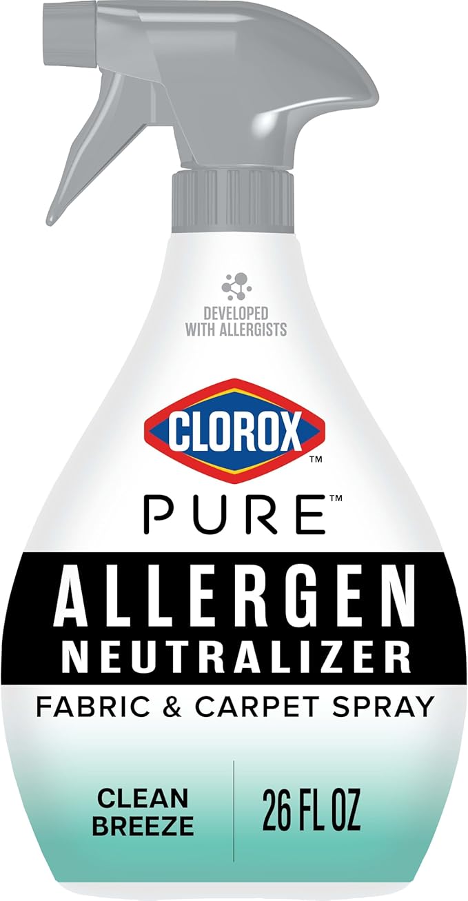 Clorox PURE Allergen Neutralizer Fabric and Carpet Spray, Clean Breeze, 26 Fluid Ounces
