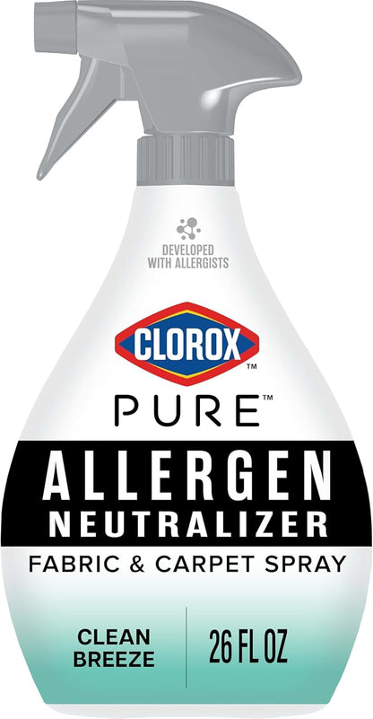 Clorox PURE Allergen Neutralizer Fabric and Carpet Spray, Clean Breeze, 26 Fluid Ounces