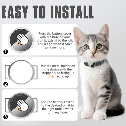 AirTag Cat Collar, Elastic Tracker Collar with Airtag Holder and Bell | Compatible with Apple Air Tag, Lightweight & Scratch Resistant, Adjustable Stepless GPS Pet Collar for Cats Kittens, Black