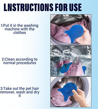 Pet Hair Remover for Laundry, Reusable Dog & Cat Hair Remover Tool, Effectively Removes Pet Hair, Lint and Dander from Bedding and Clothing, Suitable for Washing Machines, Dryers 8PCS