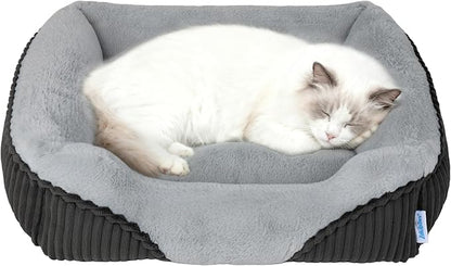Washable Orthopedic Dog Bed - Soft Calming Pet Cuddler with Anti-Slip Bottom, Durable Plush Puppy Bed for Sleeping and Resting, Small(20"x19"x6")