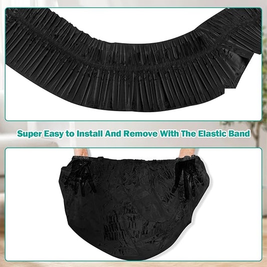 Trash Bags Compatible with Popur X5 Litter Box - with Elastic Band, Thickened Design for Popur X5 Self-Cleaning Cat Litter Box/Home Trash Bags -Black (50 Pcs)