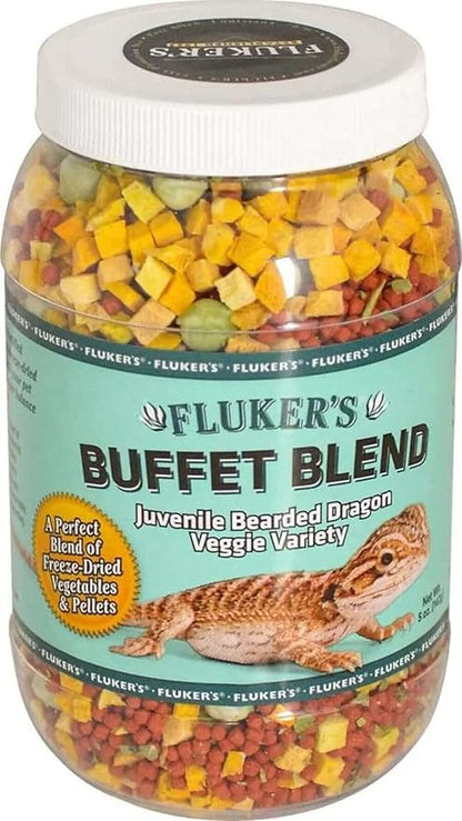 Fluker's Buffet Blend Juvenile Bearded Dragon Veggie Variety Diet, 9-Ounces, Model: 76053