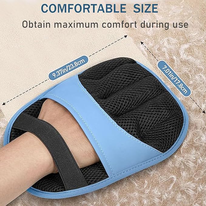 Thickened Pet Hair Removal Glove，Newly Upgraded Reusable Electrostatic Cat Dog Hair Remover Glove, Magic Brush Tool for Couch, Carpet, and Car Seat (Blue)
