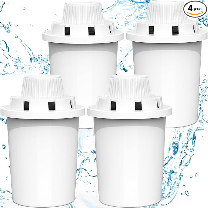(4 Pack) Pet Water Fountain Filters Replacement, Filter Cartridge for lesotc Dog Water Fountain/Dog Water Bowl Dispenser, High-Efficiency & Safer & Cleaner Water