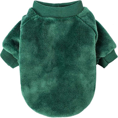 FabriCastle Christmas Dog Sweater, 2-Pack Dog Clothes, Soft and Warm Pet Jackets for Small Dogs & Cats, Winter Pet Apparel Costumes, Puppy Outfits (Dark red,Dark Green, X-Large)