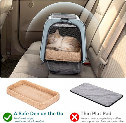PETSFIT Soft-Sided Cat Carrier with Patented Safety Buckles, Lockable Zippers & Safety Tether,Escape-Resistant Travel Pet Carrier for Car Rides & Vet Visits, Airline Approved Under-Seat, Up to 12 lbs