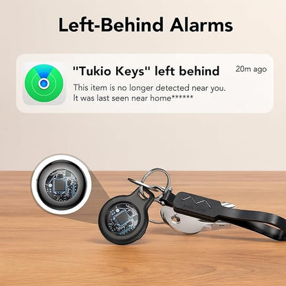 2026 New [Apple MFi Certified] Air Tracker Tag-1 Pack (iOS Only), Tukio Bluetooth Tracker for Apple Find My, Replaceable Battery, Key Finder and Item Locator Smart Tag for Keys, Bag, Luggage and More