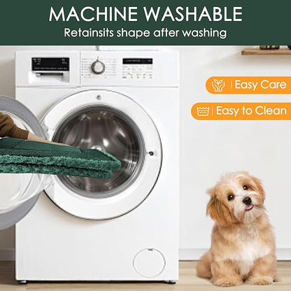 Washable Dog Bed Plush Orthopedic Outdoor Crate Mat with Non-Slip Bottom,Luxe Soft Kennel Pad for Pets,Cozy Cage Cushion & Pet Sleeping Mattress Large Sized,Medium,Small Dogs,30 x 20 inch,Green