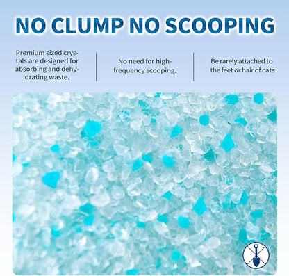 Made4Pets Cat Litter Crystals, Non Clumping Cat Litter Odor Control Silica Gel Cat Litter Non Clumping Low Dust, Low Tracking, Lightweight, Dehydrates Waste,Cologne– 25.8 lbs (6 x 4.3 lb Packs)