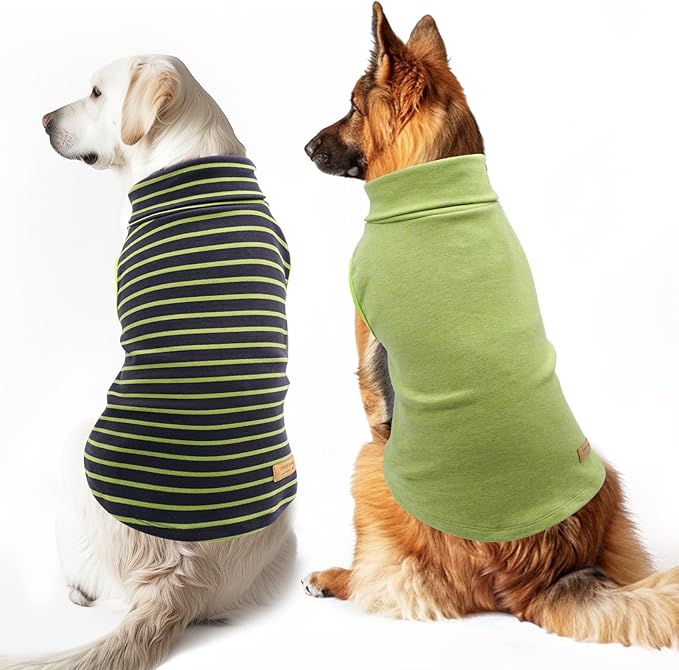 KYEESE 2Pack Dog Sweater Pullover Clothes Soft Pet Sweatshirt Stretchy Pet Sweaters Large Size Pets Turtleneck Pets Coats Warm Dogs Clothes Dog Sweaters for Large Dogs