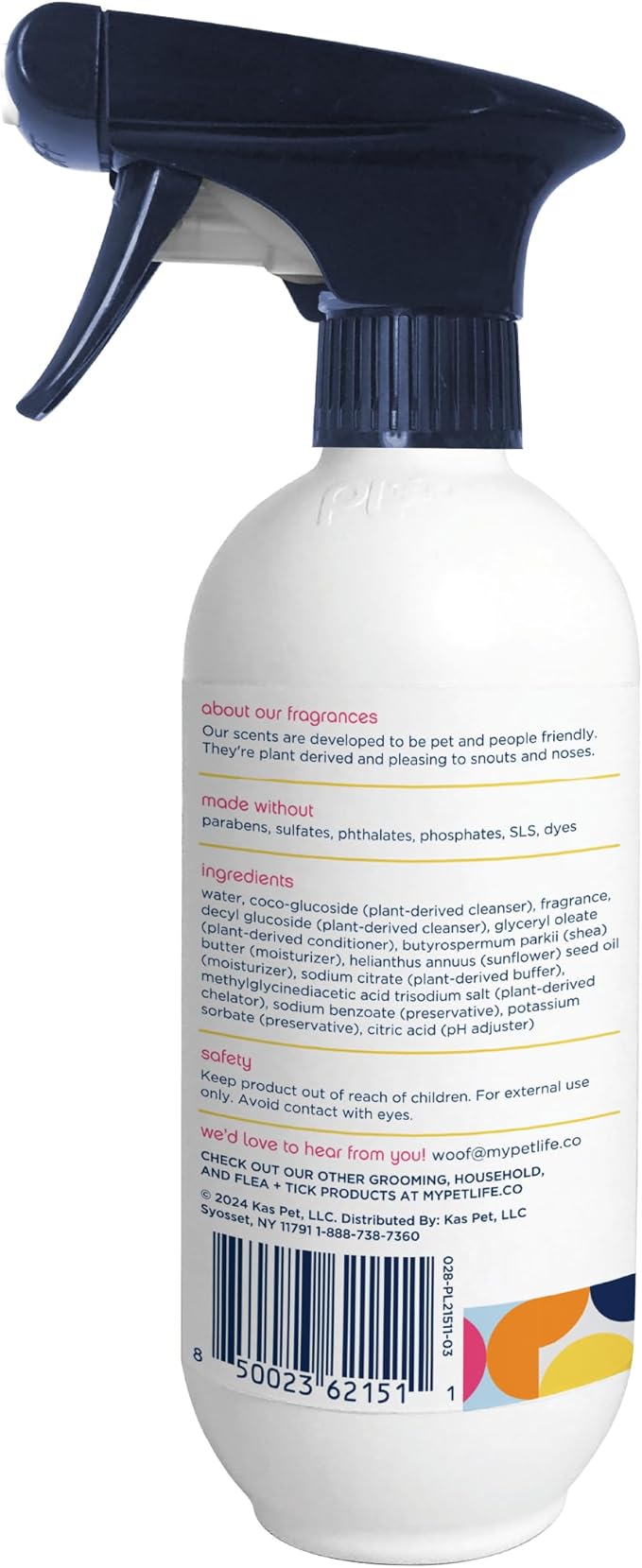 Pet Life Unlimited Dog Shampoo and Conditioner 2-in-1 Spray, 16 oz, Plant-Based, Vanilla Ginger Scent, Gentle Foaming Spray for Hydrating, Cleansing & Deodorizing, Made in USA (Pack of 2)