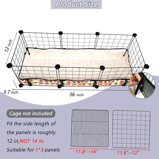 Guinea Pig Cage Liner，Washable Waterproof Oxford Cloth Cage Liners for Small Animals,Hamster Chinchilla Hedgehog Rabbit and Other Small Animals Not Include Cage (12x36 inches)