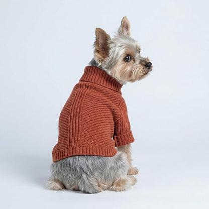 Fitwarm Thermal Knitted Dog Sweater Doggy Winter Coat Pet Clothes Doggie Turtleneck Jacket Puppy Outfits Cat Sweatsuit Red Medium