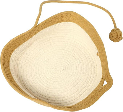 Handwoven Cat Bed, Cotton Rope Cat Basket Comfy Cat House for Summer and All Seasons, M Litter Basket with Unique Design, Easily Washed, Multifunctional Pet Supplies