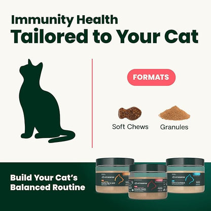 VetriScience Ultimate Strength Lysine Immunity Health Powder for Cats & Kittens, Supplement for Allergy & Nasal Support, Sneezing, Runny Nose & Watery Eyes, Chicken & Cheese Flavor, 60 Count -New Look
