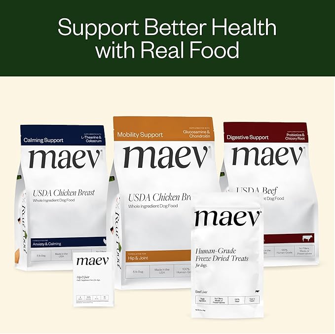 Maev Human-Grade Freeze Dried Raw Beef Liver Treats | 100% USDA Certified Single-Ingredient | Healthy, Human-Grade Dog Snacks | Perfect for Training & Sensitive Diets (Pack of 2)
