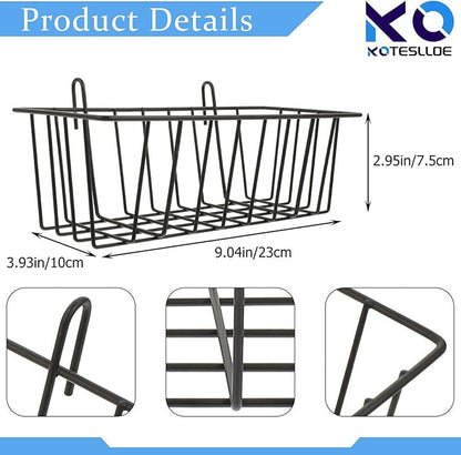 Hay Feeder for Rabbit, Guinea Pig, Bunny, Chinchilla, Heavy-Duty Metal Frame Hay Feeder, Small Animal Basket with Hook Metal Grass Holder Black
