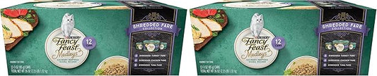 Fancy Feast Purina Wet Cat Food Variety Pack, Medleys Shredded Fare Collection - (4 Packs of 12) 3 oz. Cans