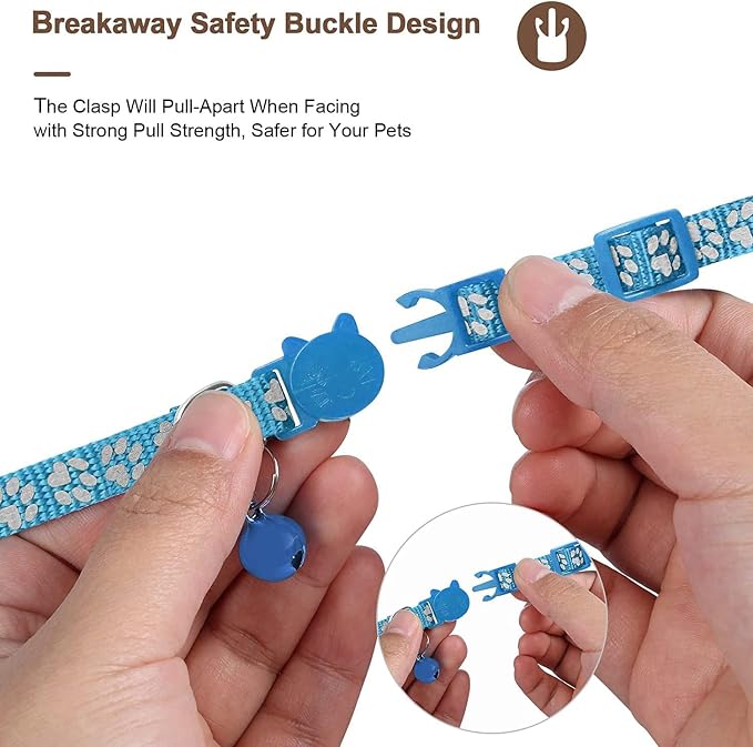 GPS Tracker for Cats, Mini GPS Pet Tracker with Collar, IPX8 Waterproof Cat Trackers Collar,No Monthly Fee,Work with Apple Find My(iOS Only),Smart Trackers for Pets-Blue-2