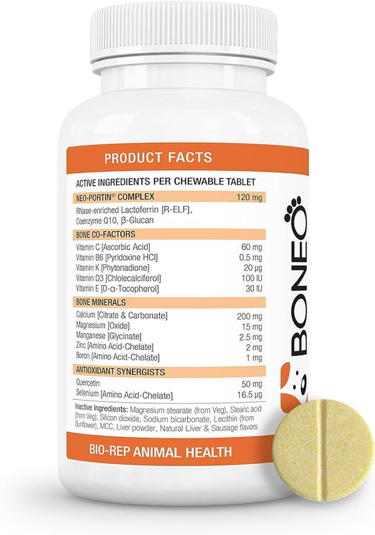 Canine Maintenance Formula - Lactoferrin-Based Bone and Joint Supplement for Dogs - 90 Ct Dual Pack Chewable Tablets, Liver Flavor