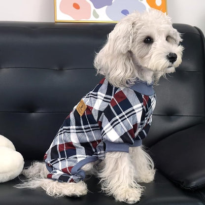 XPUDAC Dog Pajamas Soft Strechy Plaid Doggie Clothes for Small Medium Girl Boy Cat Apparel-2XL