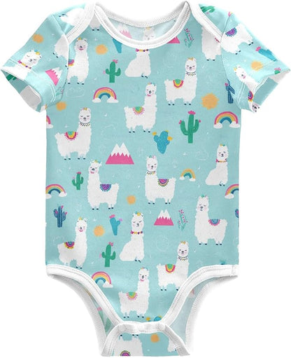 Bright Emotions Raccoons Baby Short Sleeve Bodysuits Romper Unisex Infant Outfit Wrapping Clothes for Boy Girl kids 3M