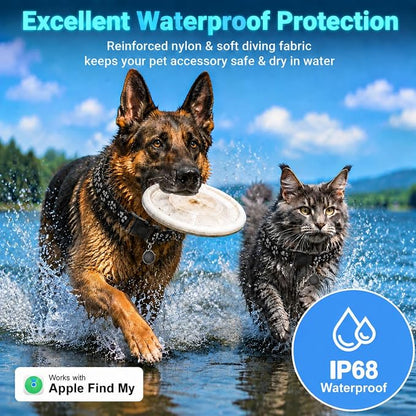 GPS Tracker for Dogs/Cats, Real-Time Tractive GPS Dog Tracker Device | Dog/Cat Tracker Pet Location Tracking with Collar, No Monthly Fee/No SIM Card, Works for iOS Find My, IP68 Waterproof