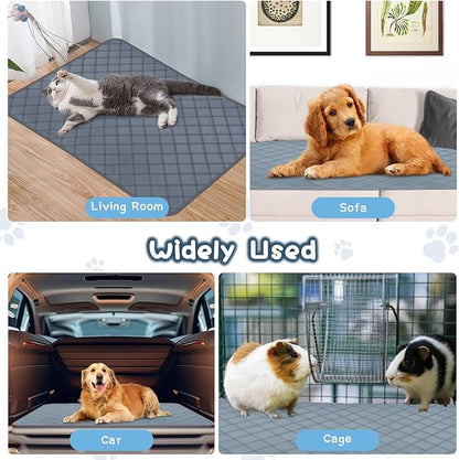 3 Packs Washable Guinea Pig Cage Liners, Waterproof Guinea Pig Pee Pads Reusable Absorbent Bedding Anti Slip Mats for Small Animals Bunny Rabbit Hamster (47 x 24in)