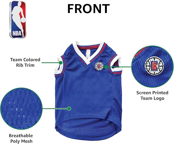 Pets First NBA LOS ANGELES CLIPPERS DOG Jersey, X-Large - Tank Top Basketball Pet Jersey