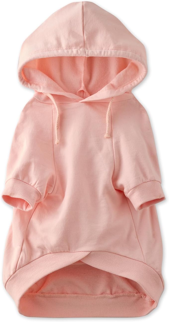 Pet Passion Rocky – The Original Lightweight Hooded Tee 100% Organic Cotton Dog Hoodie Pet Coat Sweater for All Sized Dogs, Pink, Medium (20-45 lbs)
