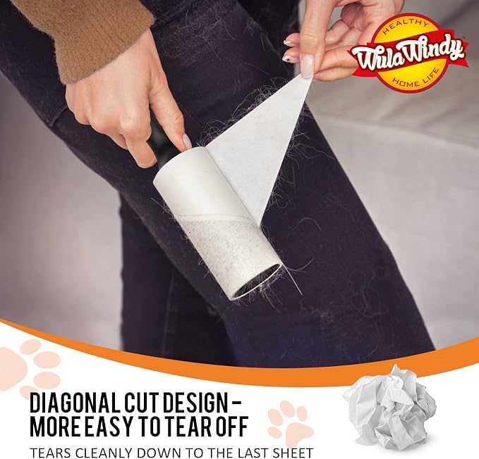 WulaWindy Extra Sticky Lint Rollers for Pet Hair, 1260 Sheets, 4 Handles | Extra-sticky lint rollers with 1260 sheets and 4 reusable handles for pet hair, lint and dust on clothes and furniture.