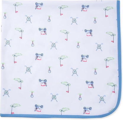 Little Me Blankets for Baby Boys' Swaddling Receiving Blanket, Blue Golf Club, 30 x 27 Inches