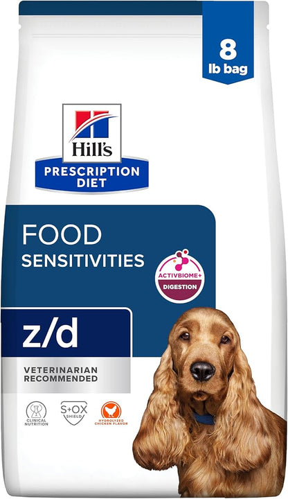 Hill's Prescription Diet z/d Skin/Food Sensitivities Dry Dog Food, Hydrolyzed Chicken, 8 lb. Bag
