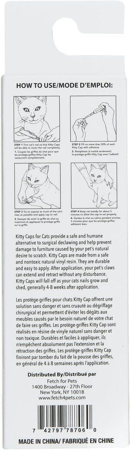 Kitty Caps Nail Caps for Cats, White with Orange & Clear with Blue Glitter - Safe, Stylish & Humane Alternative to Declawing Stops Snags & Scratches, Large (13 lbs or More), 40 Count - 3 Pack