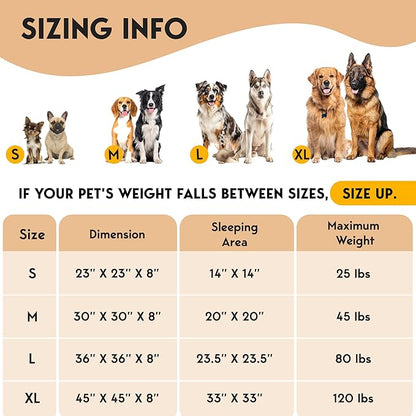 PetJett Large Dog Bed - 36'' Calming Donut Dog Beds, Anti-Slip & Washable Large Round Bed, Fluffy Faux Fur Pet Bed, Super Soft Anti-Anxiety Premium Comfort Bed, Fits Dogs up to 80 lbs - Beige