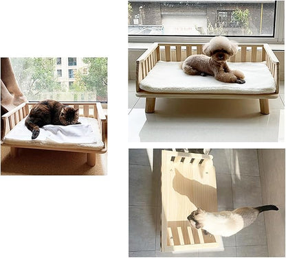 Cat Litter Box Pet Bed Four Seasons Universal Off the Ground cat Bedside Table pet Indoor Dog(Large)