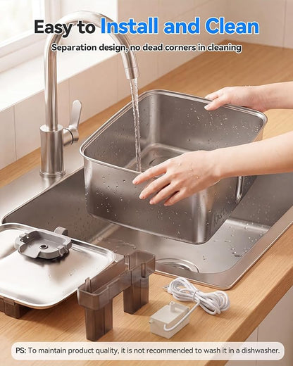 Kastty 4Gal/15L Dog Water Fountain, Large Capacity Stainless Steel Pet Water Fountain with Water Level LED Light, Ultra Quiet Dog Water Bowl Dispenser for Large Multi-Pet, Easy to Clean (FS78,Grey)