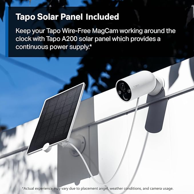 Tapo by TP-Link Wire-Free MagCam, Indoor/Outdoor 2K Battery Powered Smart Security Camera, Magnetic Mount, Starlight Color Night Vision, Person/Pet/Vehicle Detection, SD/Cloud Storage, 2.4GHz Wi-Fi