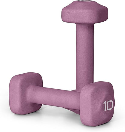 Tone Fitness Neoprene Dumbbell Weight Pairs with Anti-Roll Square Head | Multiple Options