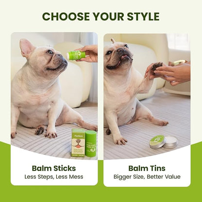PawSono Lick-Safe Dog Paw & Nose Balm with Coconut Oil | All-Natural Moisturizer & Soother for Dry, Cracked Pads & Snout | Heat & Cold Pavement Protection Wax | Horse Hoof, Joint Care, 1.3 oz (36g)