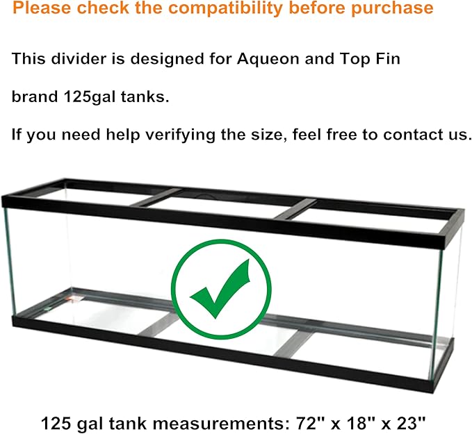 Acrylic Aquarium Divider Kit 5.5/10 / 20L / 20H / 29 / 40B / 55/75 / 125gal Fish Tank with Suction Cups