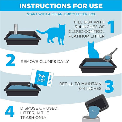 ARM & Hammer Cloud Control Platinum Cat Litter, Multi-Cat Clumping Litter, Hypoallergenic and Dust-Free, 14-Day Odor Control, 27.5 lbs