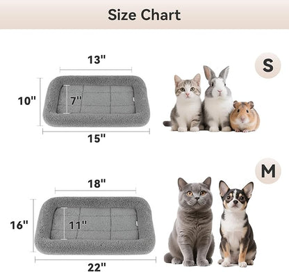 LESYPET Cat Bed for Indoor Cats, Soft Cat Cushion with Cat Pillow Around, Rectangle Kitten Pad Small Bed for Window Sill, 22'' x 16''