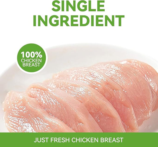 OPET Freeze Dried Chicken Breast Cat Treats for Cats & Dogs，Single Ingredient Grain Free High Protein Pet Food，Healthy Training Snacks (Chicken Breast, 1.48 Ounce)