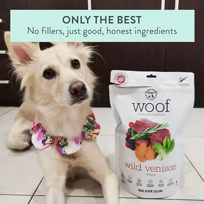 The New Zealand Natural Pet Food Co. WOOF Freeze Dried Dog Food - Wild Venison Recipe,High Protein Dog Food Toppers, Freeze Dried Meals & Treats,2.2 lb