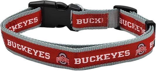 Pets First Collegiate PET Collar NEW Version Ohio State Buckeyes Dog Collar, Size Large. Best Sports Team Color for Dogs & Cats. A Shiny & Colorful Dog & Cat Collar Licensed by The NCAA