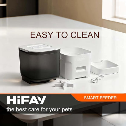 HIFAY ATX4 Automatic Cat Feeder – 4L Timed Cat Dry Food Dispenser ， All the Food Could be dispensed Normally After the Power outages, Auto Pet Feeder for Cats and Dogs