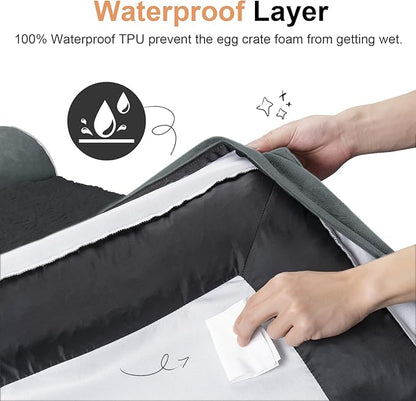 Large Dog Bed Orthopedic Washable: Beds Bolster XL Bed Big XLarge Dogs Memory Foam Couch Sofa Waterproof with Removable Cover - Dark Grey